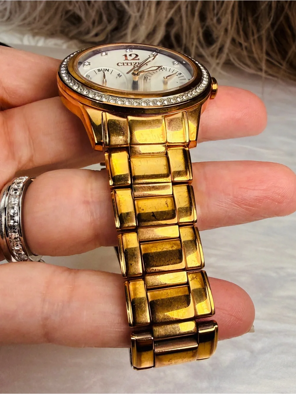 Citizen Eco-Drive Multi-Function Watch Mother-of-Pearl Dial | Crystal Bezel | AS